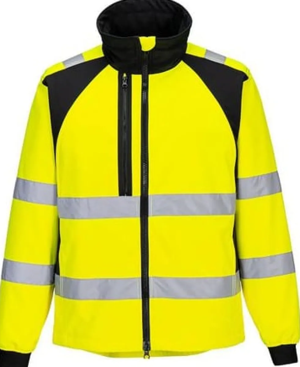 Varselsoftshell PW CD875 Kl 2/3 gul L
