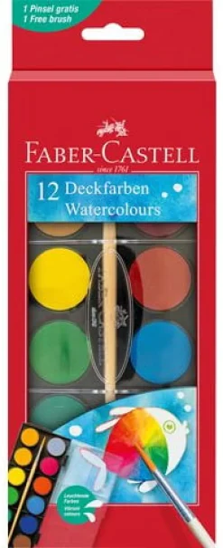 Vattenfärg FABER 12 färger inkl pensel