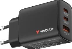 VERBATIM Essentials GaN Charger 65W EU 3-port Black