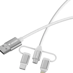 Verbatim Essentials USB-A to Micro-B, USB-C, Lightning, 1m