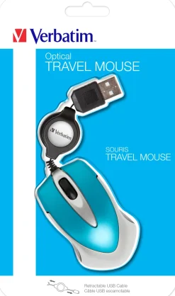 VERBATIM Go Mini Optical Travel Mouse Caribbean Blue