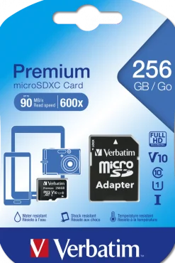 VERBATIM Micro SDXC Premium 256GB Class 10 Incl. Adapter