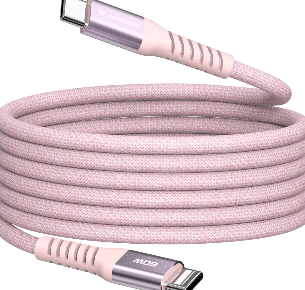 VERBATIM Sync N Charge USB C-USB C 60W Magnetic 1.2m Pink