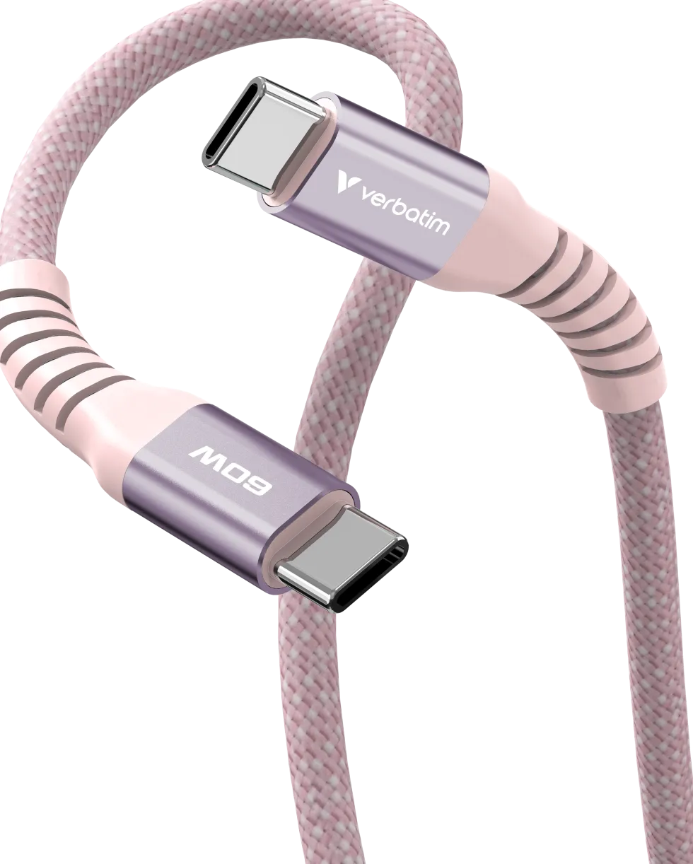 VERBATIM Sync N Charge USB C-USB C 60W Magnetic 1.2m Pink