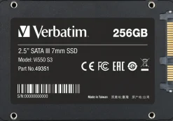 Verbatim Vi550 S3 SSD 2.5” SATA III 7mm 256GB