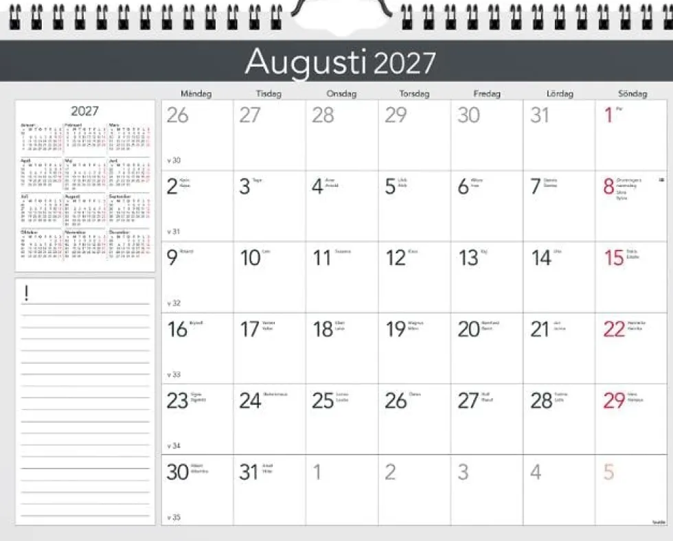 Väggkalender Elegant 2027