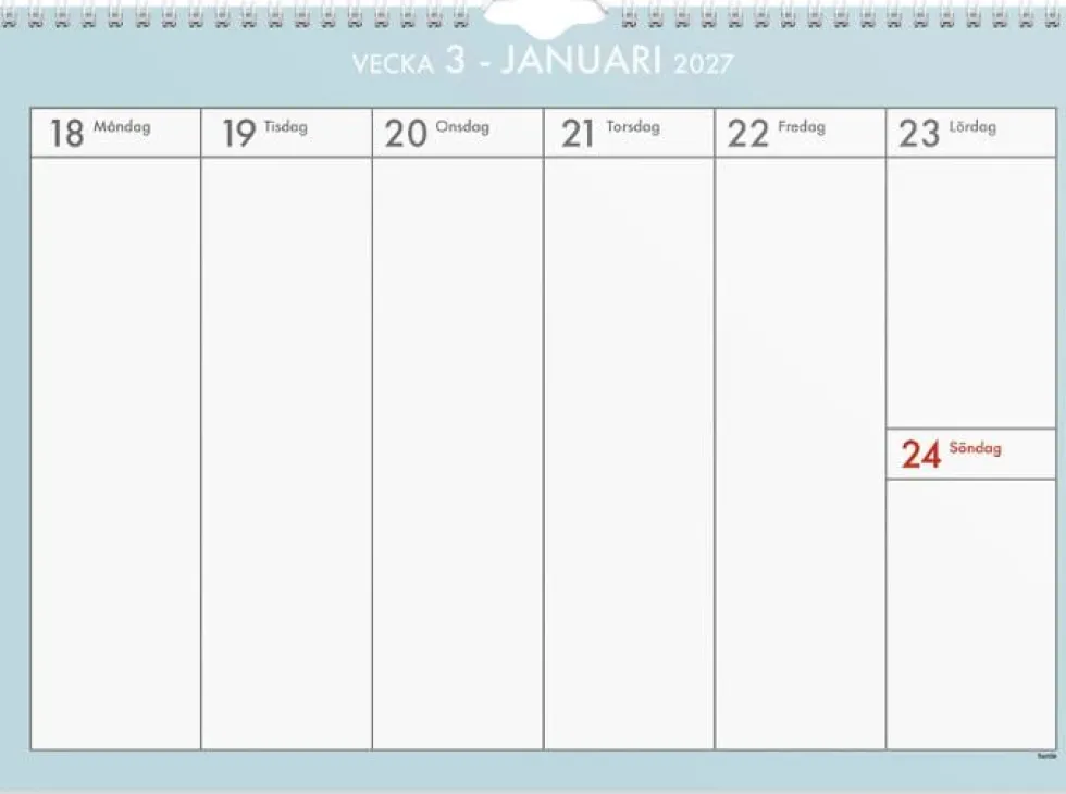 Väggkalender Veckoplan 26/27