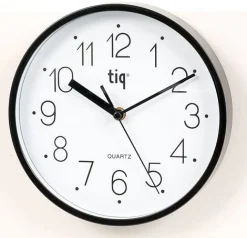 Väggklocka Tiq Svart, glaslins, Ø 22,5cm