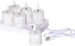 Värmeljus STAR T LED laddstation 6 ljus