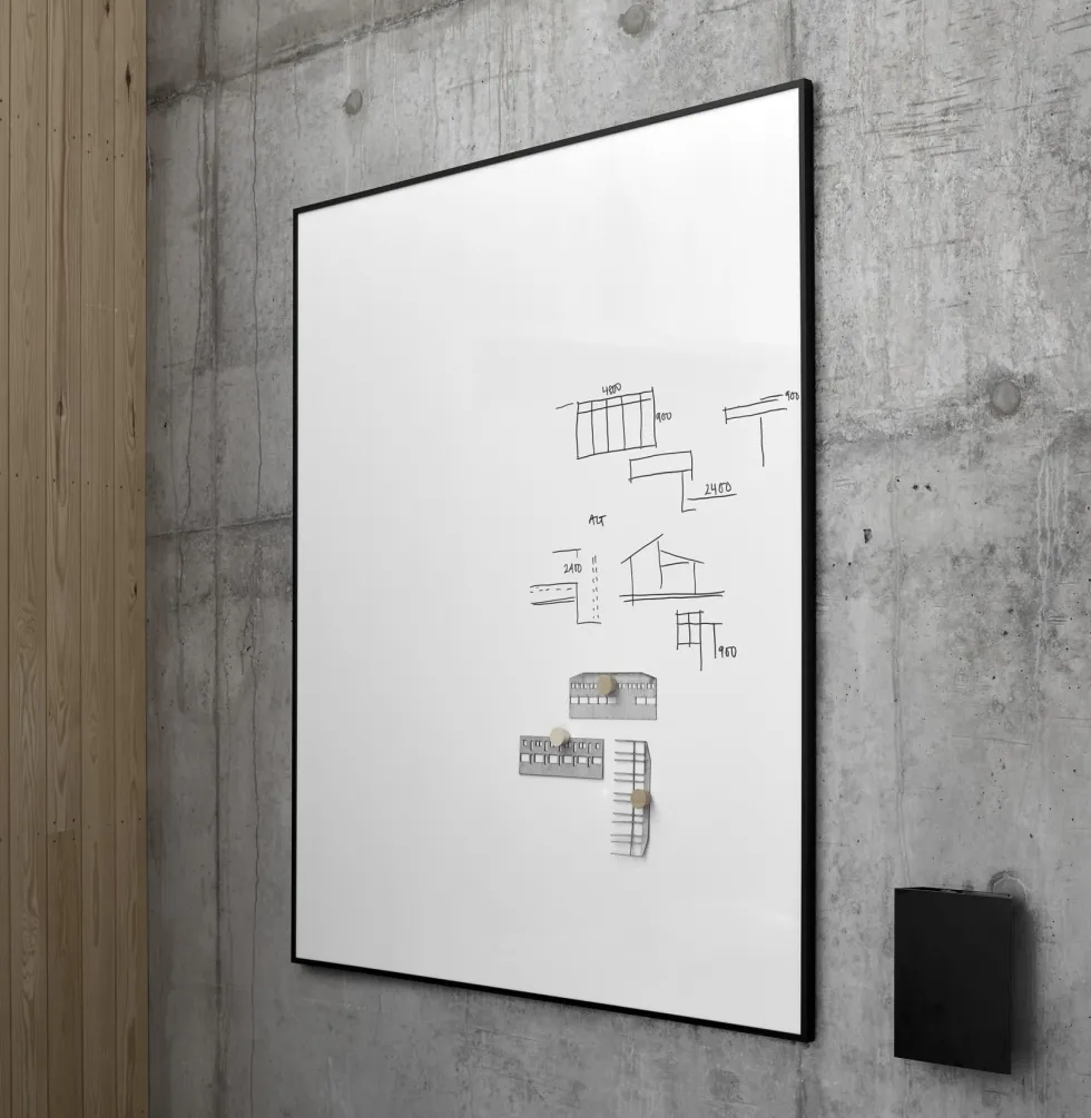 Whiteboardtavla Lintex One, Svart ram, 150x120cm
