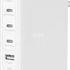 140W 4-ports USB GaN Wall Charger with UK, EU, US plug tips,