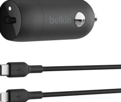 30W USB-C PD Car Charger With PPS W/PVC,C-LTG, 1m, Black