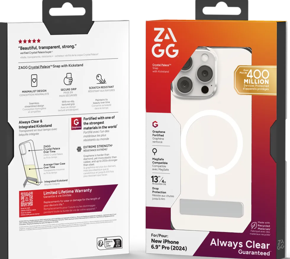 Zagg Crystal Palace Snap - Baksidesskydd för mobiltelefon - med