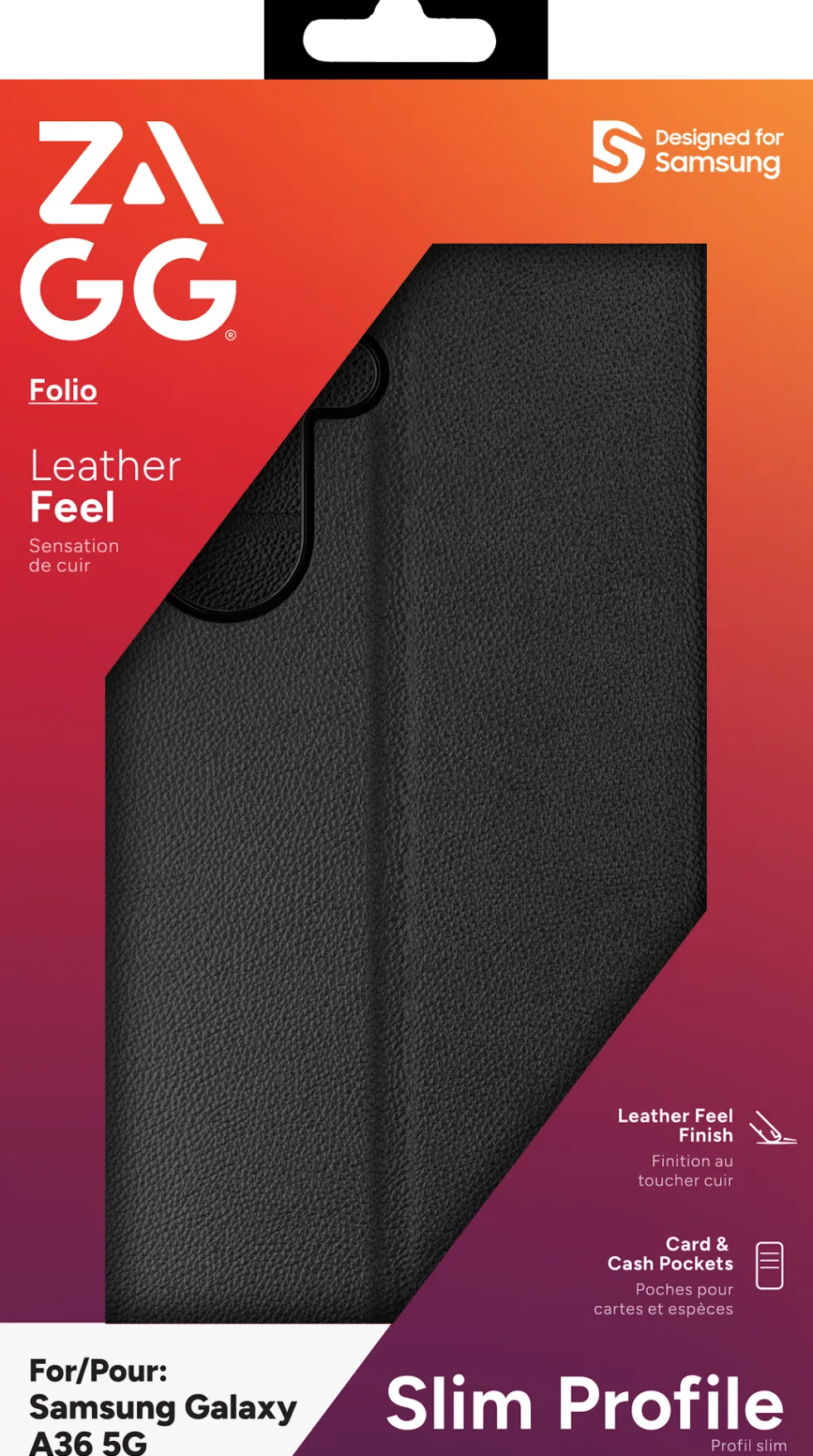 ZAGG Defence - Vikbart fodral för mobiltelefon - folio - svart