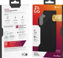 ZAGG Luxe - Baksidesskydd för mobiltelefon - svart - för Samsung