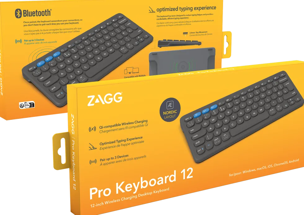 ZAGG Pro - Tangentbord - 12" - trådlös - Bluetooth - QWERTY