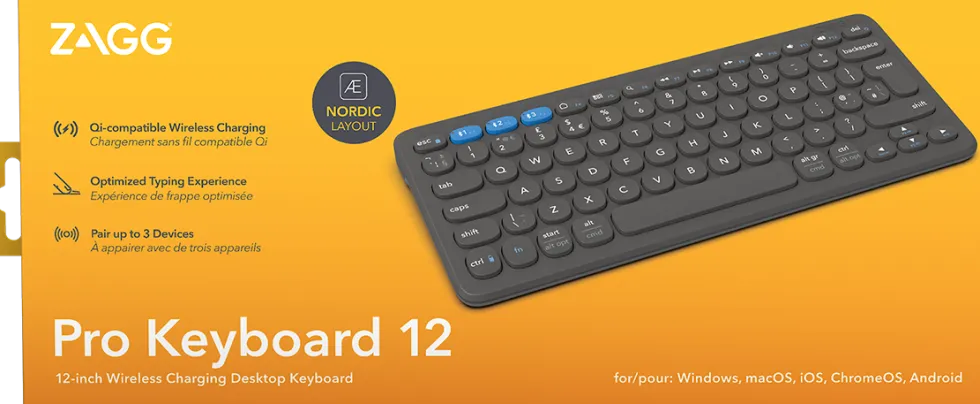 ZAGG Pro - Tangentbord - 12" - trådlös - Bluetooth - QWERTY